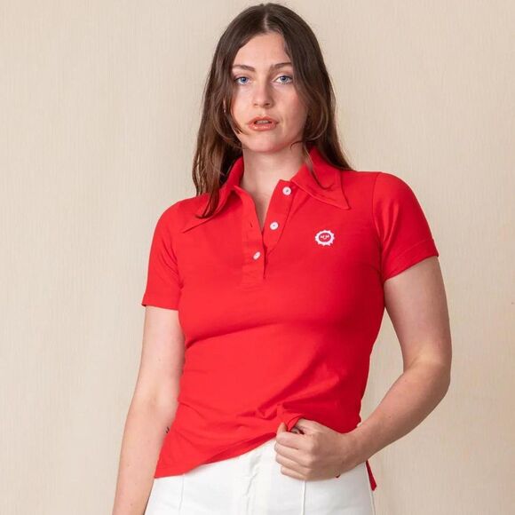 Big Bud Press Knit Polo in Mustang Red Size Medium - Picture 1 of 5